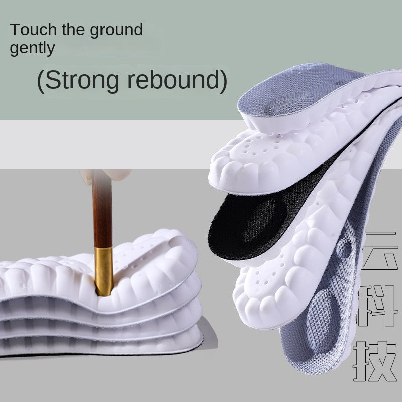4D Sport Insoles PU Arch Full Insole, Odor-Resistant, High-Elastic Shock Absorption