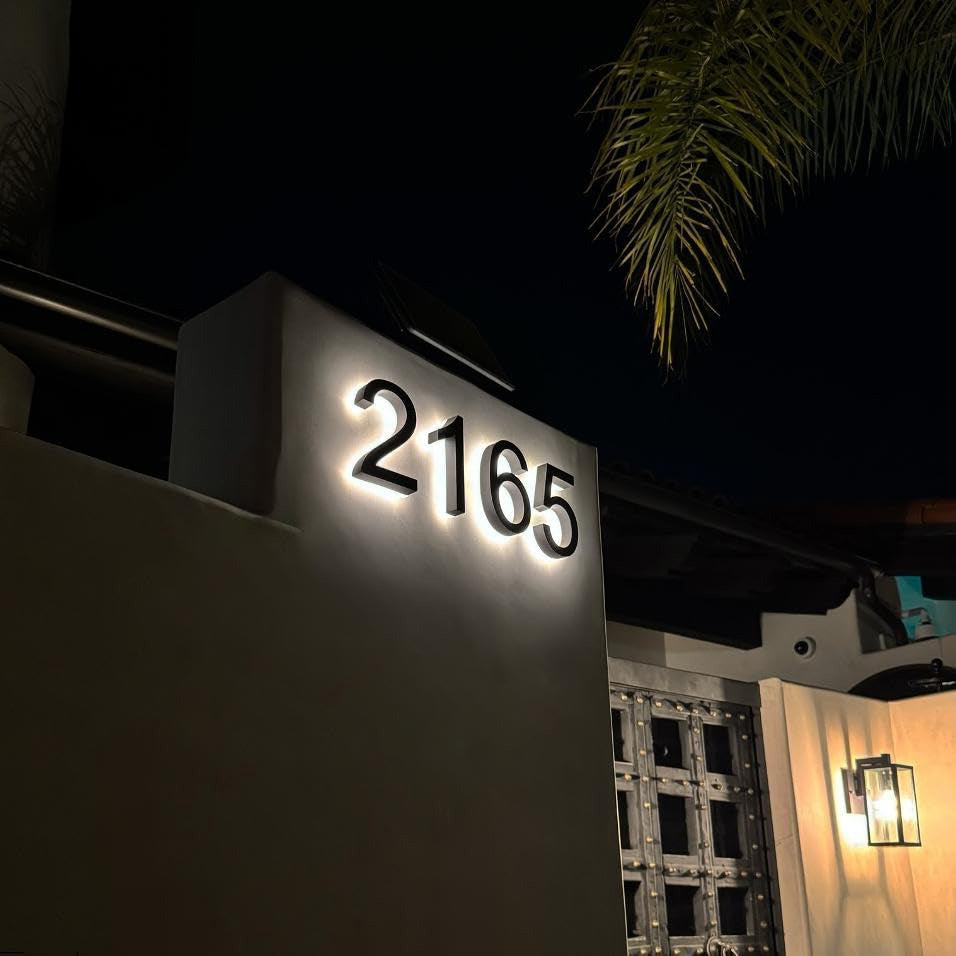 Custom Backlit LED House Numbers for Outdoor Use