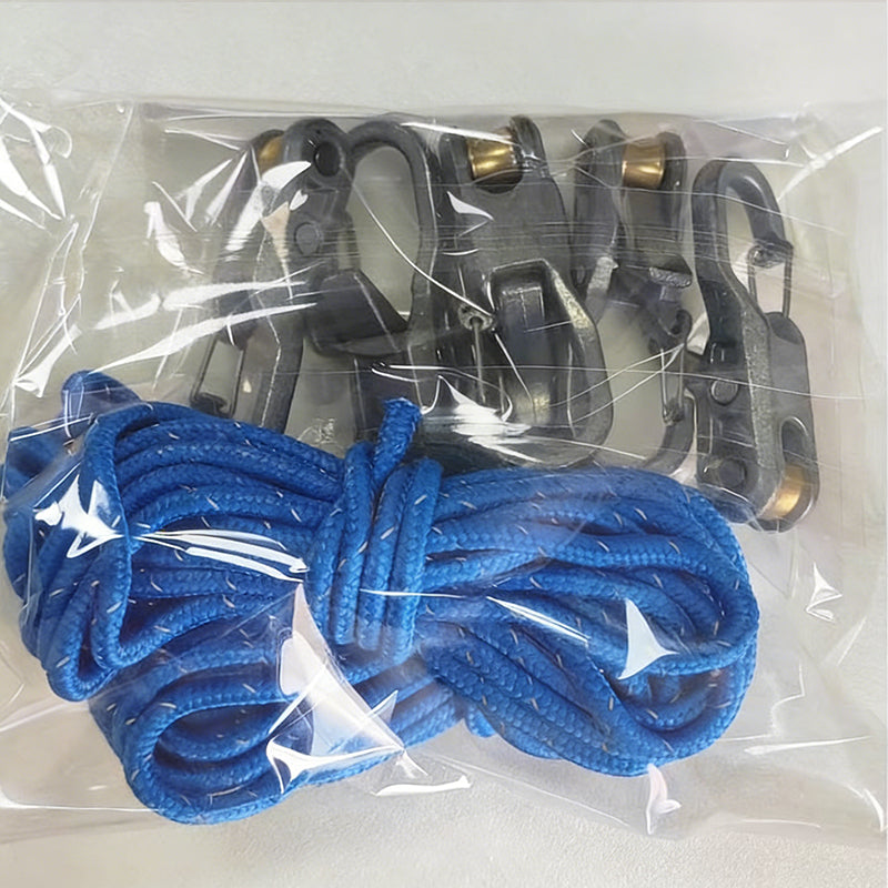 Tensores de cuerda para camping, juego de 6 con cordones reflectantes