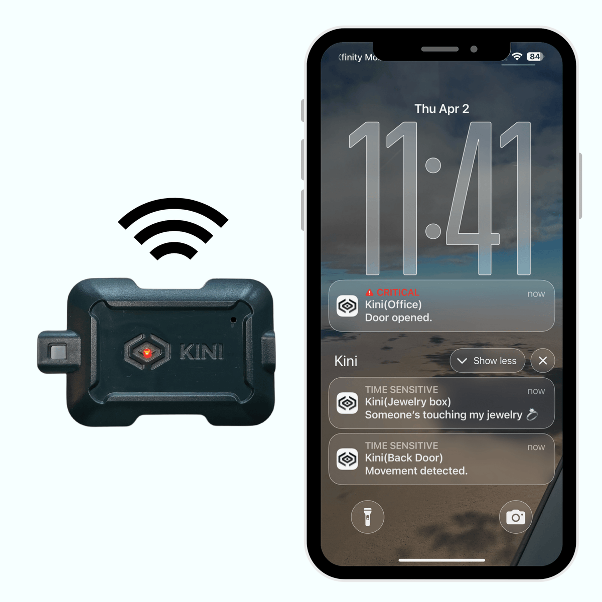 Kini SafeAlert Wi-Fi Tamper Alert Device with SMS, Email & App Notifications