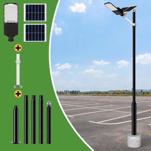 1400W Solar Street Light with Pole – 30,000 Lumens