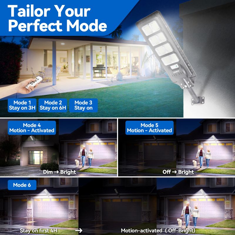 4-Pack Solar Parking Lot Lights with Mounting Brackets