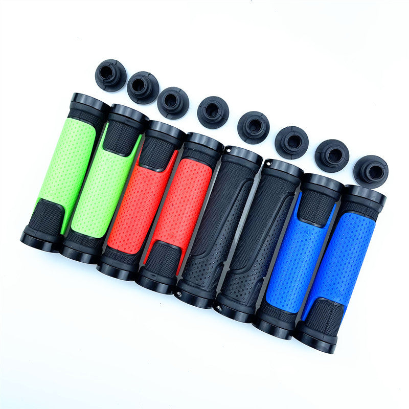 Bicycle Rubber Handle Set Mountain Bike Bilateral Lock Non-Slip Handle Bicycle Accessories Riding Equipment Color