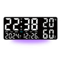 LED Digital Wall Clock with Temperature, Humidity & Remote Control