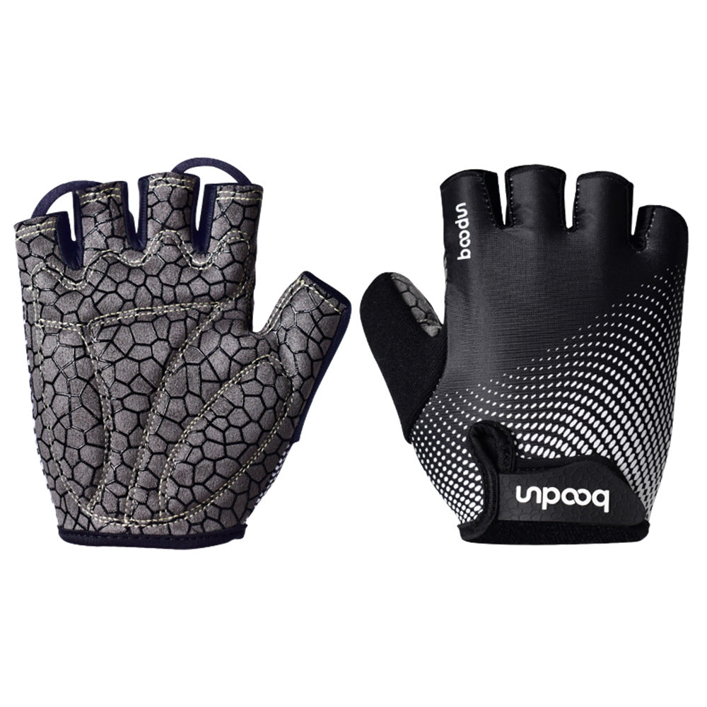Boodun Outdoor Cycling Gloves Half Finger Palm Silicone SBR Sports Lycra Cycling Gloves
