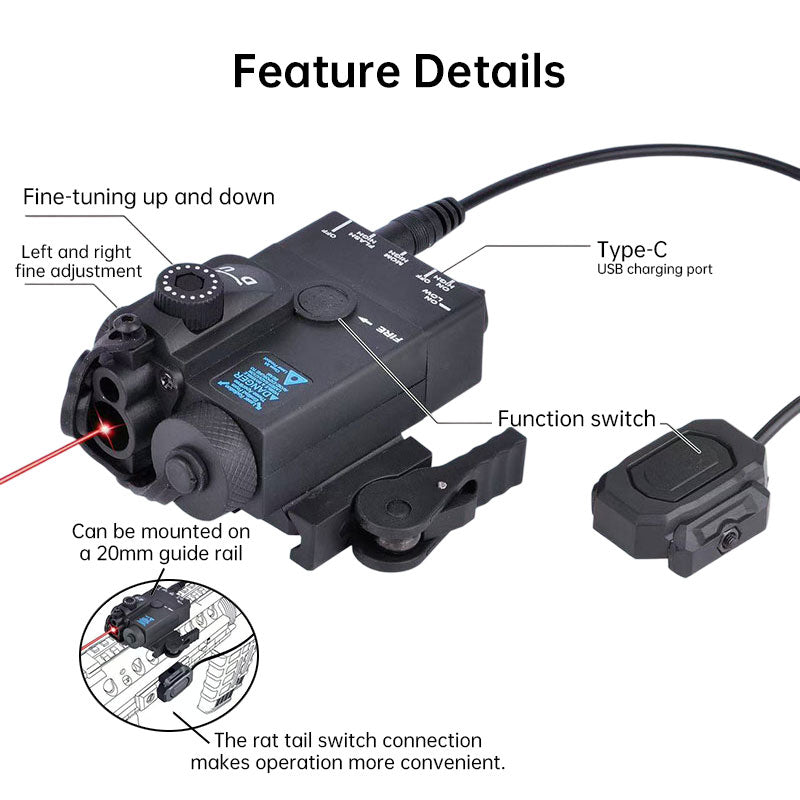 MINI-A2 PEQ15 Laser & IR Tactical Light - 20MM Picatinny Rail Mount, Red/Green Sight for M300/M600