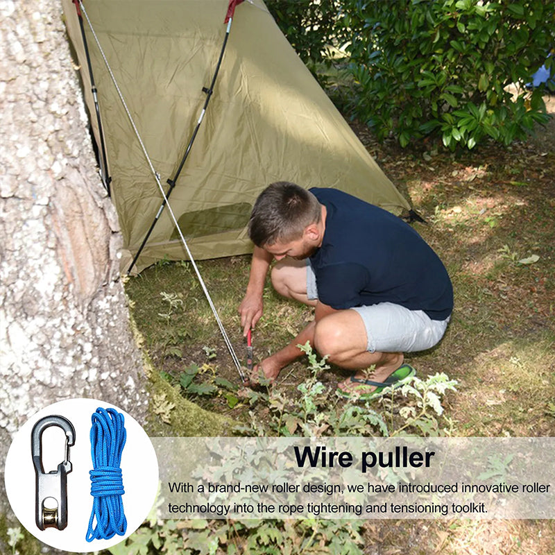 Tensores de cuerda para camping, juego de 6 con cordones reflectantes