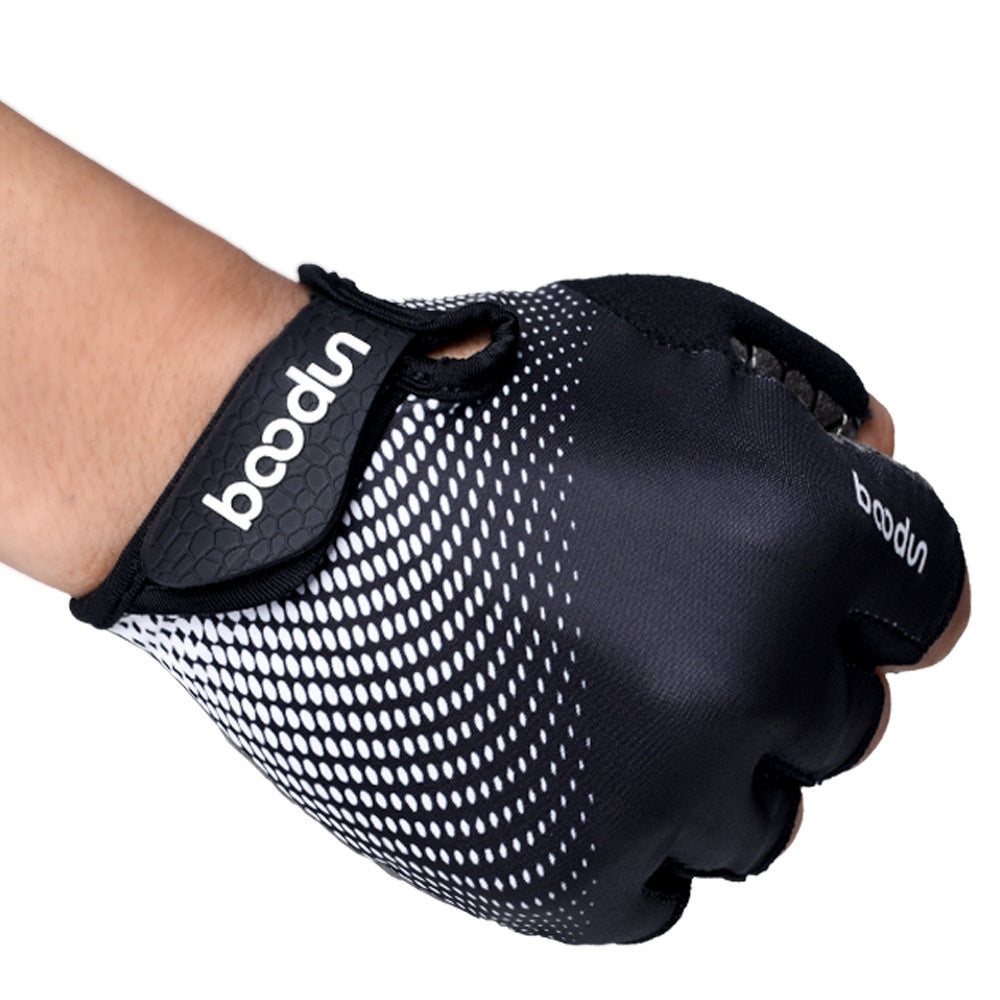 Boodun Outdoor Cycling Gloves Half Finger Palm Silicone SBR Sports Lycra Cycling Gloves