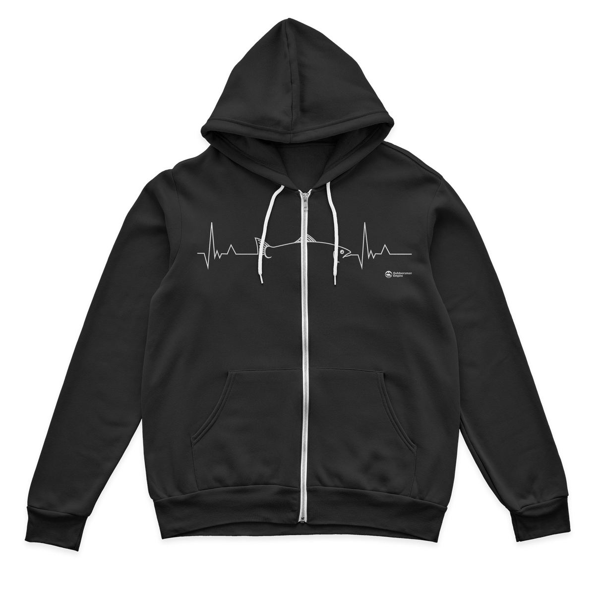 Fishing Cardiogram Zip Hoodie