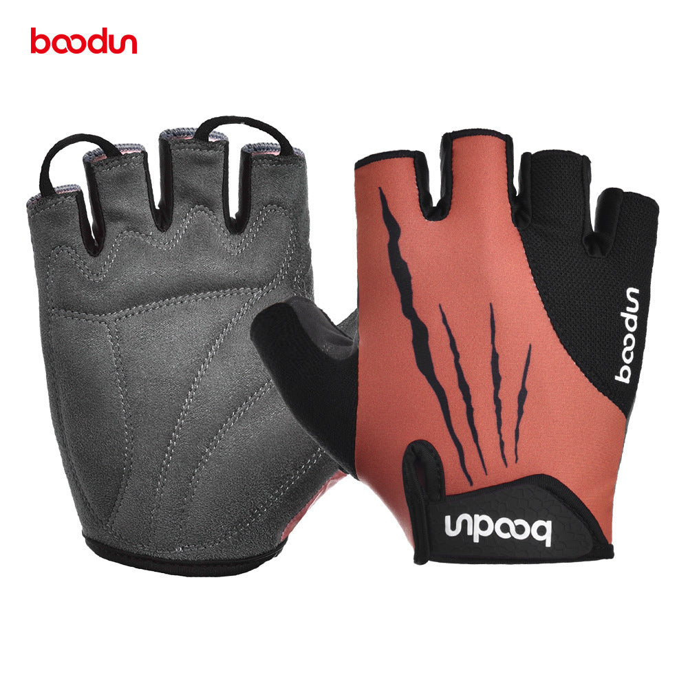 Spring And Summer New Shock-Absorbing Half-Finger Cycling Gloves Lycra Mesh Stitching Outdoor Cycling Gloves