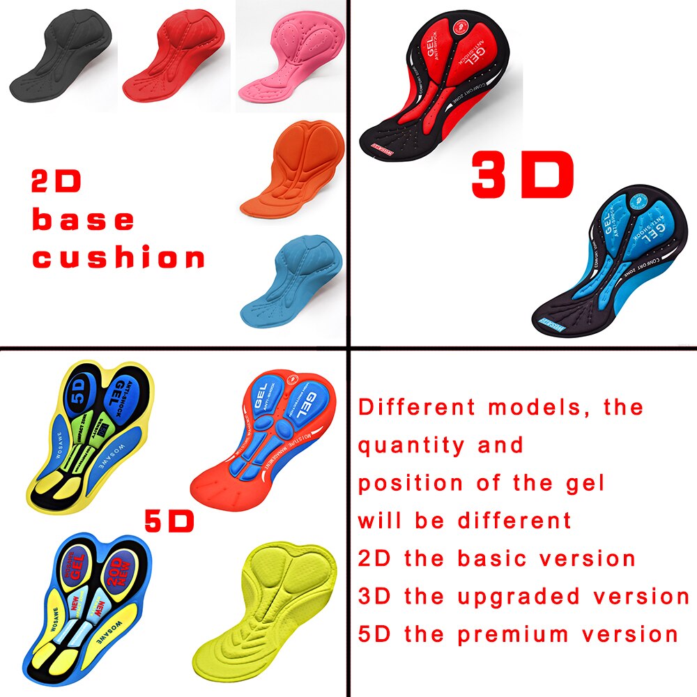 Cycling Short Cushion Breathable 5D Pad Bike Base Cushion Outdoor Biking Underwear Silica Gel Pad Riding Accessories Men Woman