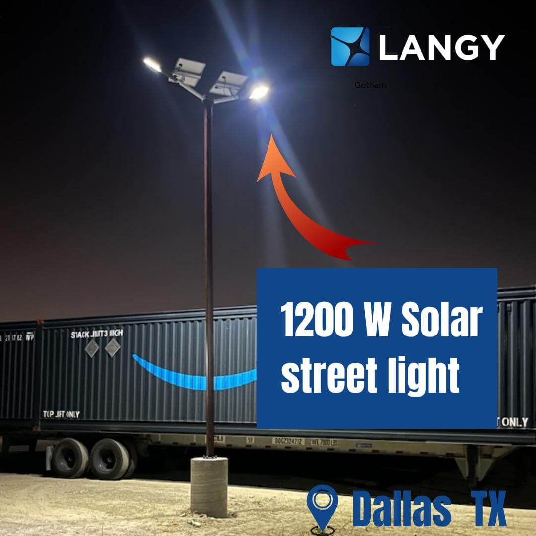 1400W Solar Street Light with Pole – 30,000 Lumens