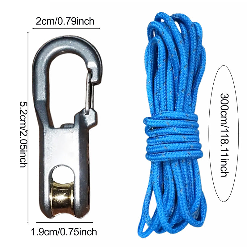 Tensores de cuerda para camping, juego de 6 con cordones reflectantes