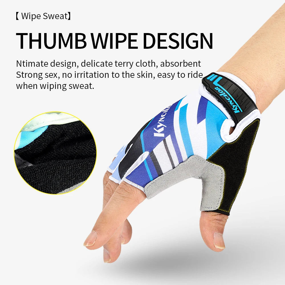 Outdoor cycling half finger gloves men's and women's sports fitness breathable Lycra short finger cycling gloves