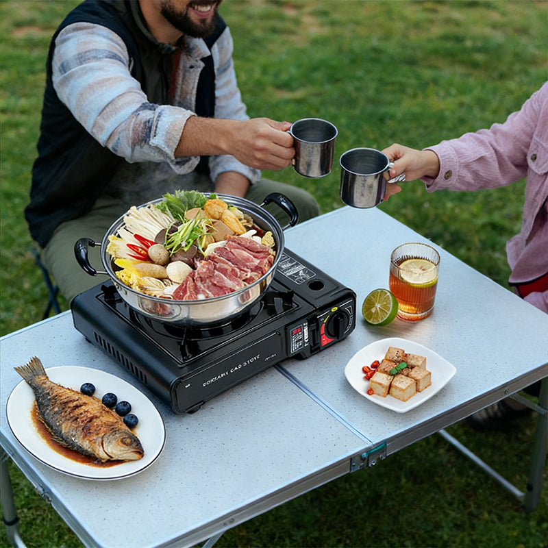 Estufa portátil de gas para camping de 2,2 kW con estuche
