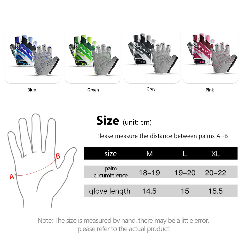 Outdoor cycling half finger gloves men's and women's sports fitness breathable Lycra short finger cycling gloves
