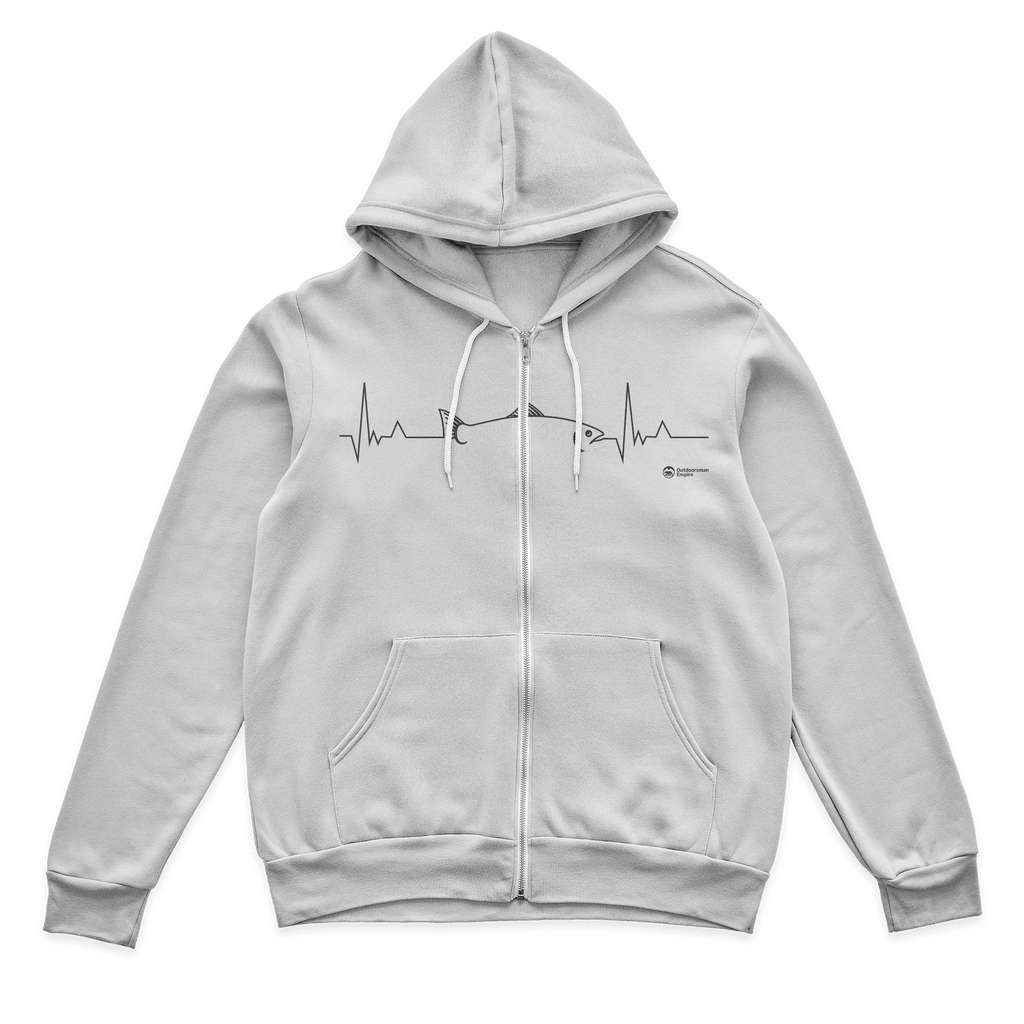 Fishing Cardiogram Zip Hoodie