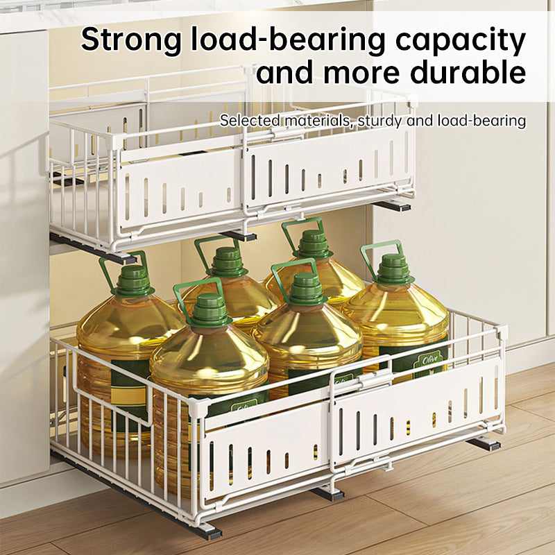 Organizador extraíble para gabinete de cocina, ajustable de 33 a 49 cm