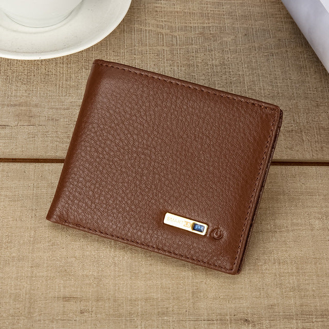 SMARTLB Genuine Leather Wallets High Quantity New Fashion Bifold Card Holders Slim Soft Purse GPS Charging Anti-theft