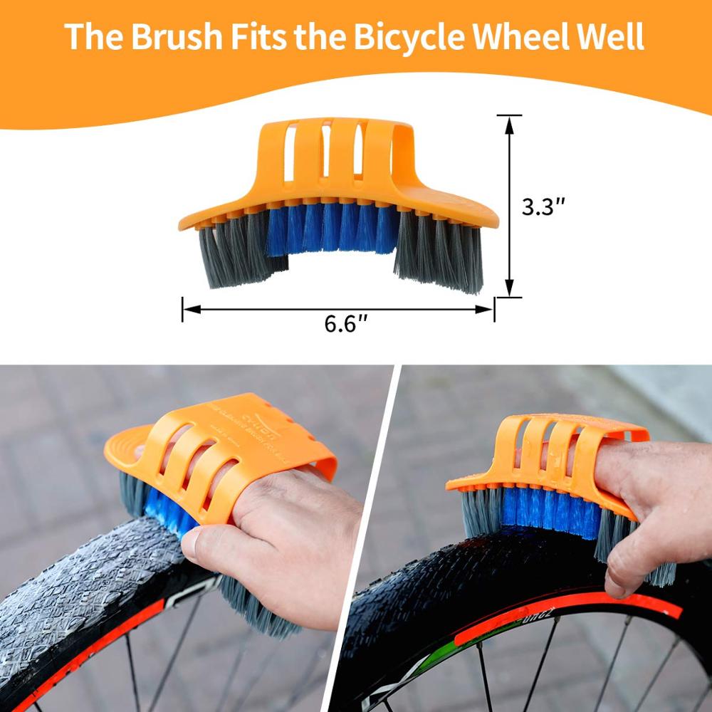 8 PCS Bike Chain Cleaner Clean Machine Brushes Cycling Cleaning Kit Bicycle Brush Maintenance Tool for Mountain, Road, City, BMX