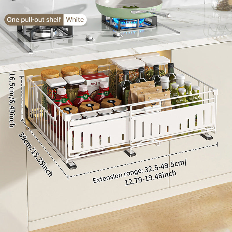 Organizador extraíble para gabinete de cocina, ajustable de 33 a 49 cm