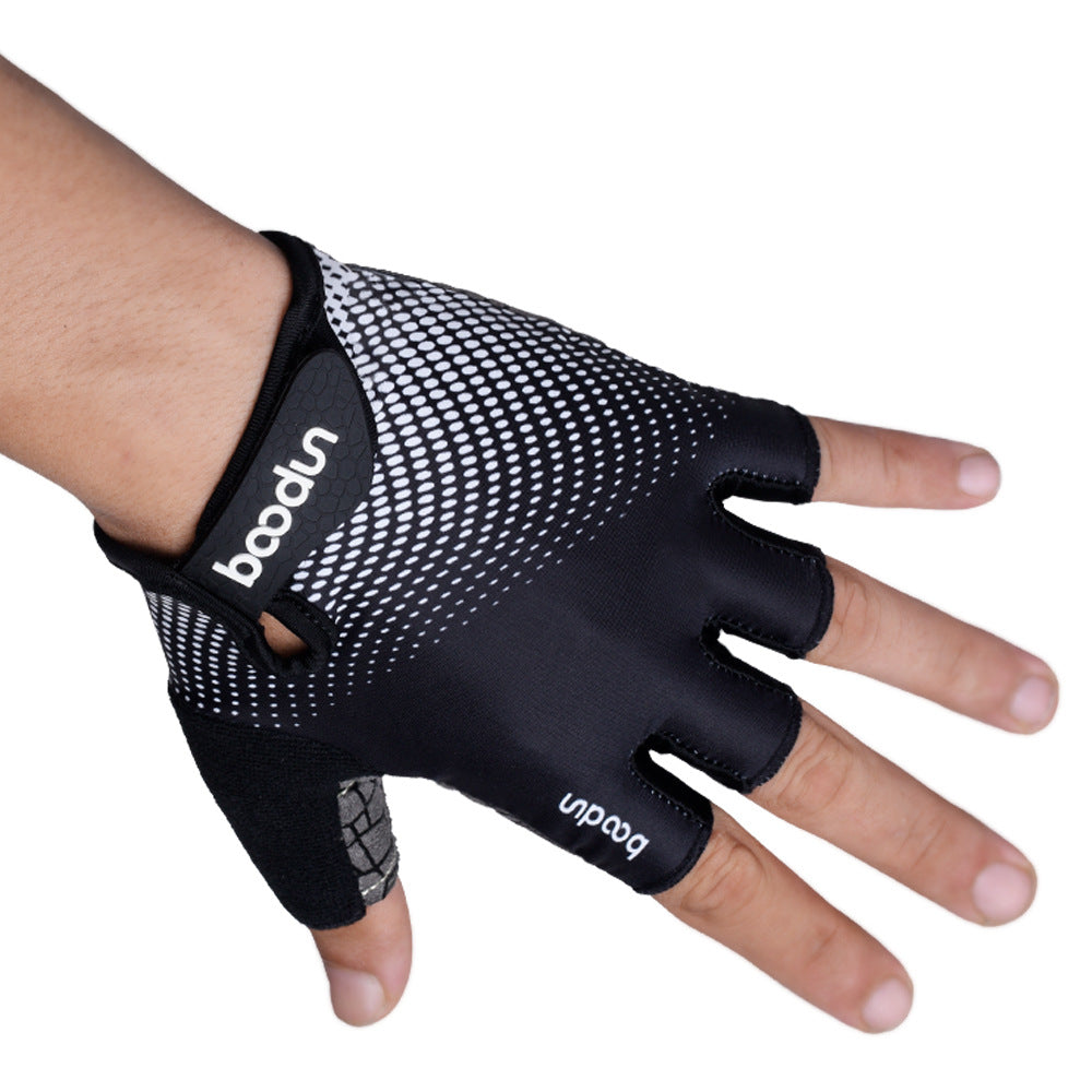 Boodun Outdoor Cycling Gloves Half Finger Palm Silicone SBR Sports Lycra Cycling Gloves