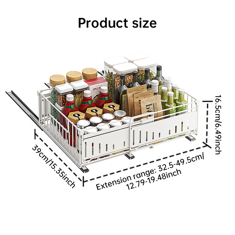 Organizador extraíble para gabinete de cocina, ajustable de 33 a 49 cm
