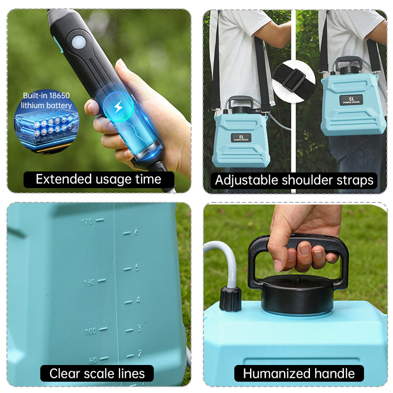 Pulverizador eléctrico recargable de 8 L para jardín