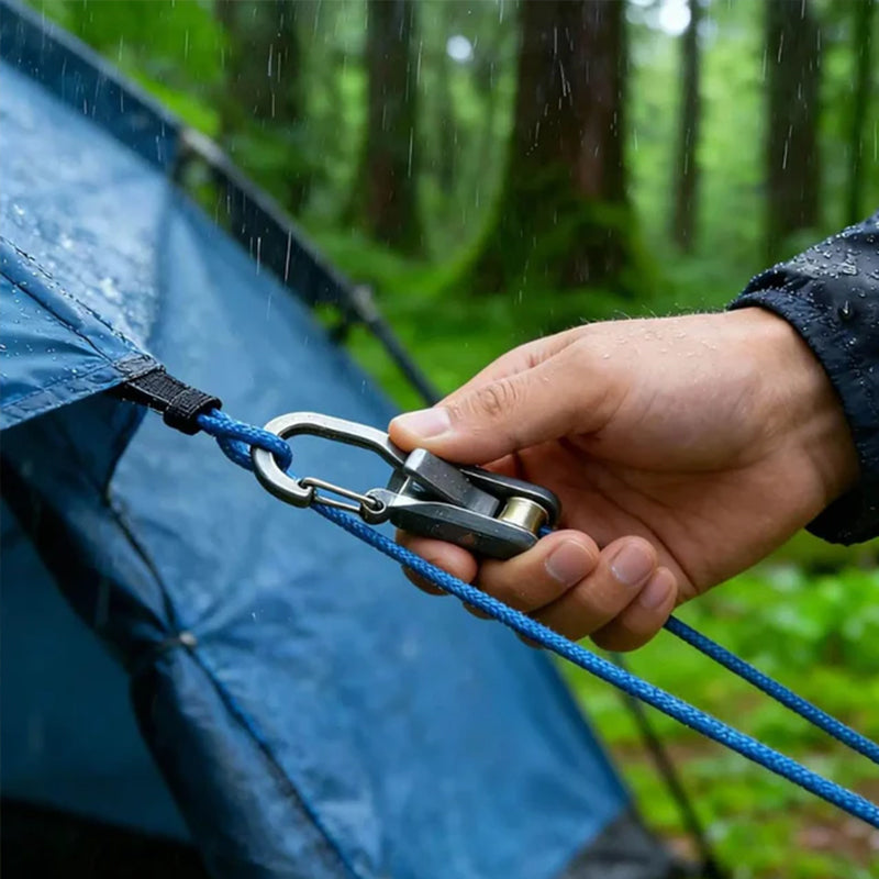 Tensores de cuerda para camping, juego de 6 con cordones reflectantes