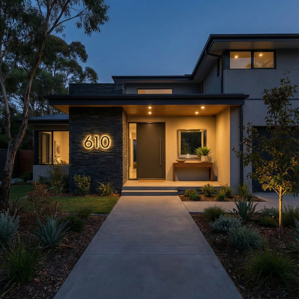 Custom Backlit LED House Numbers for Outdoor Use
