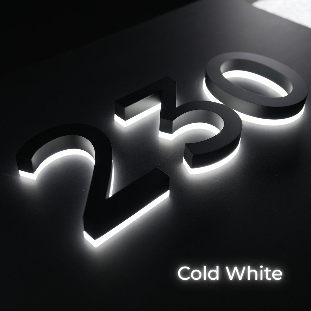 Custom Backlit LED House Numbers for Outdoor Use