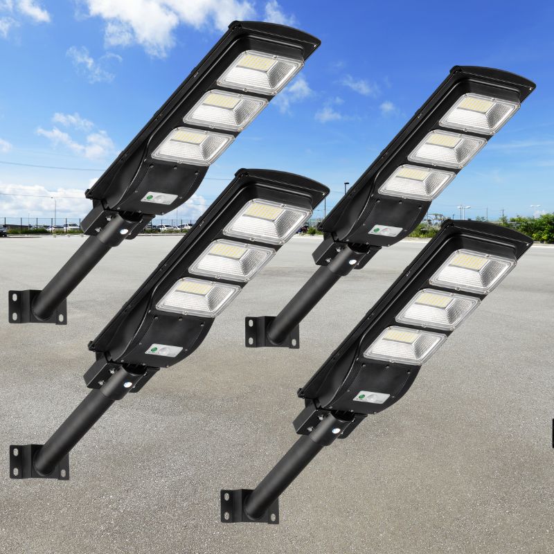 4-Pack Solar Parking Lot Lights with Mounting Brackets