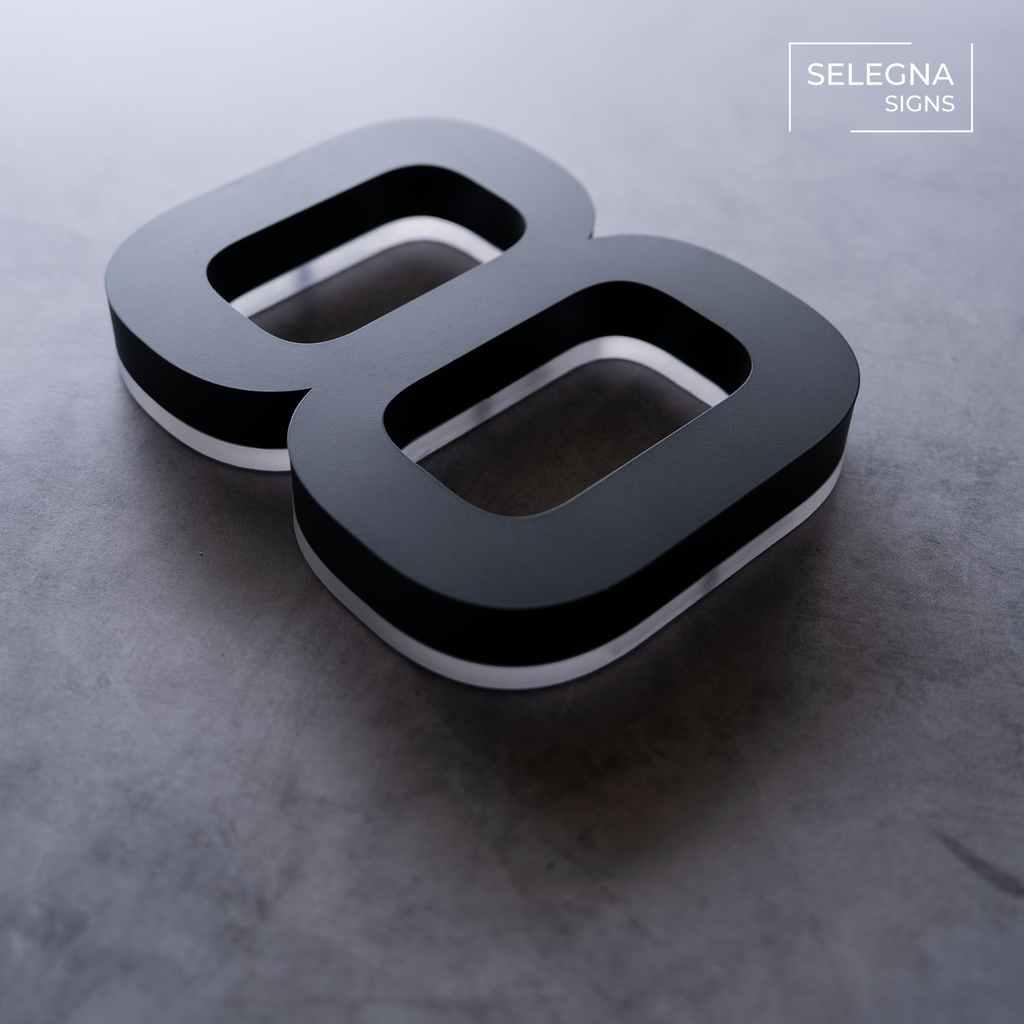 Custom Backlit LED House Numbers for Outdoor Use