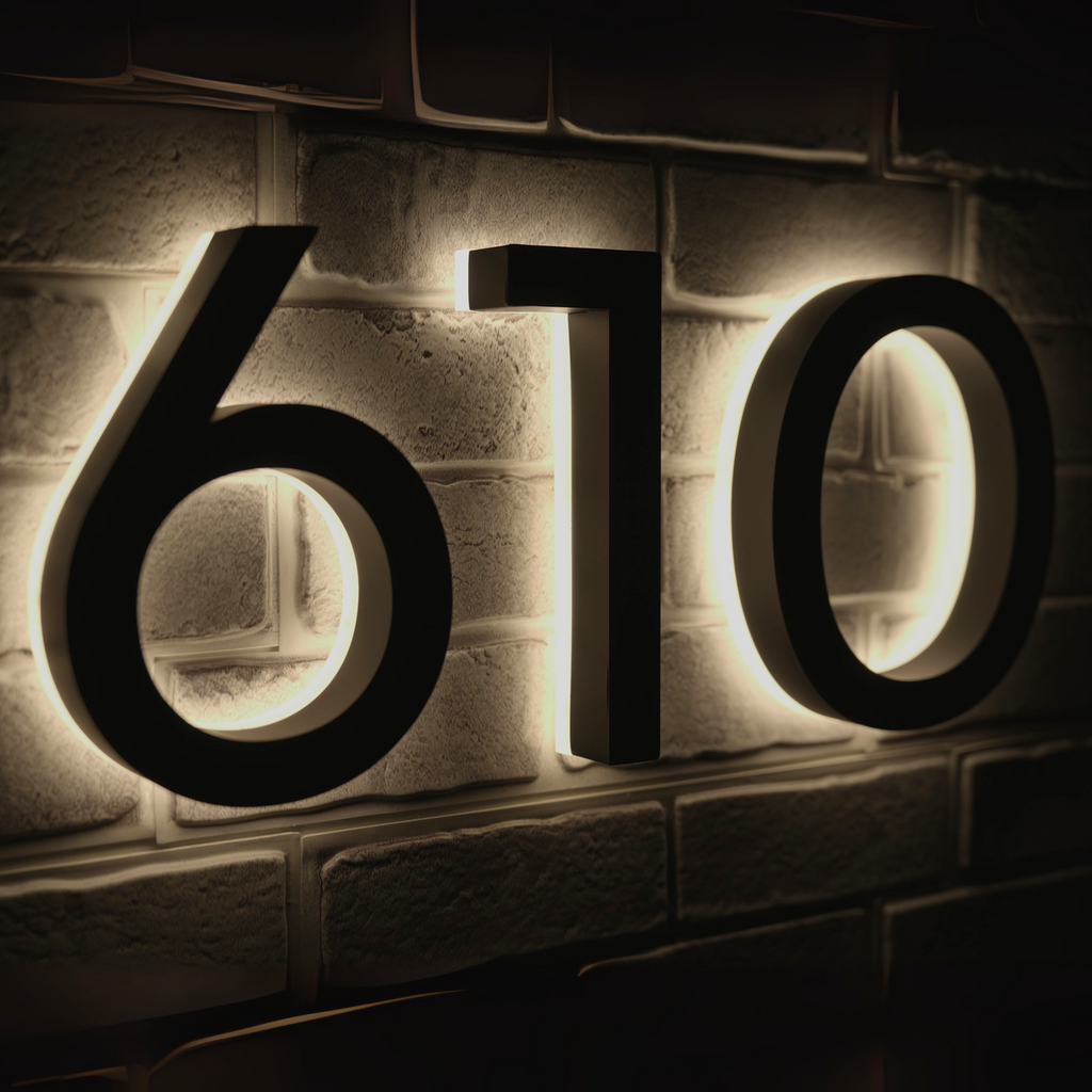 Custom Backlit LED House Numbers for Outdoor Use