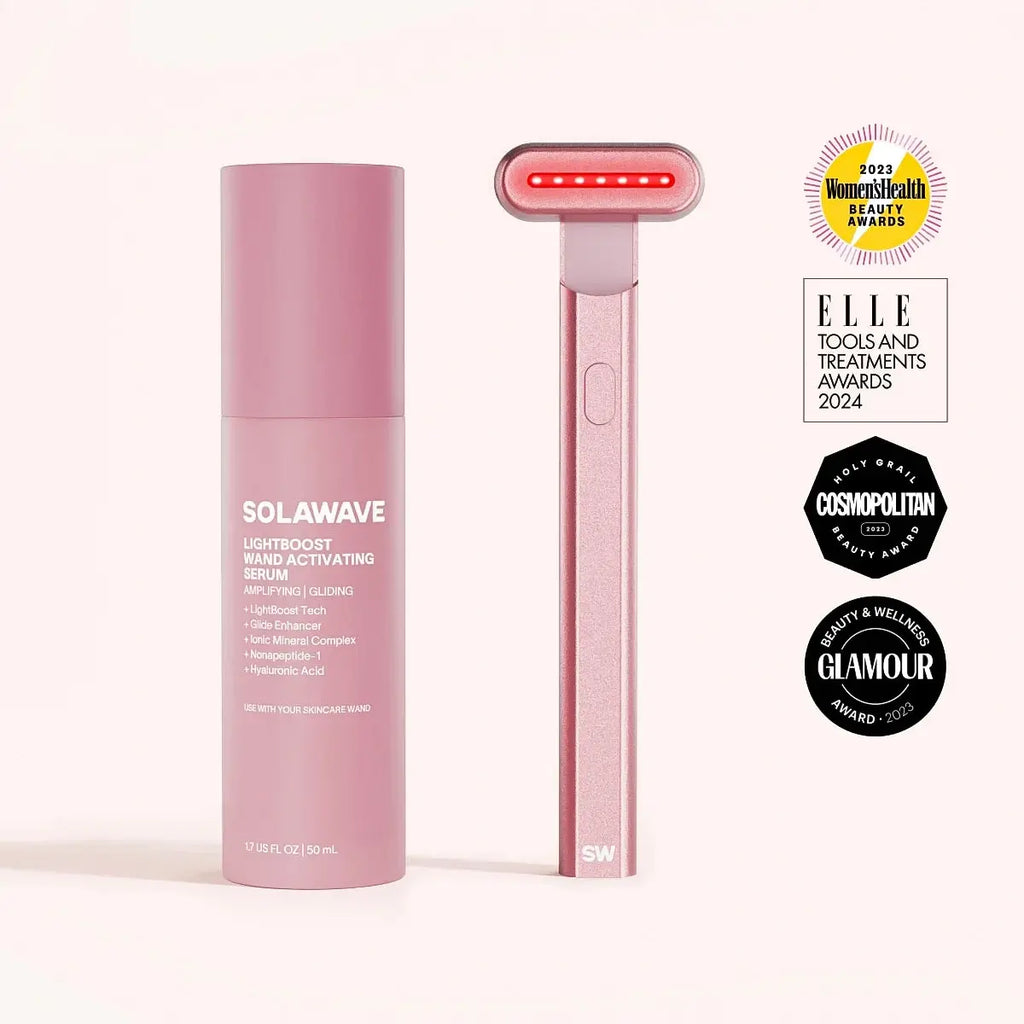 Solawave 4-in-1 Red Light Therapy Wand & LightBoost Serum Kit