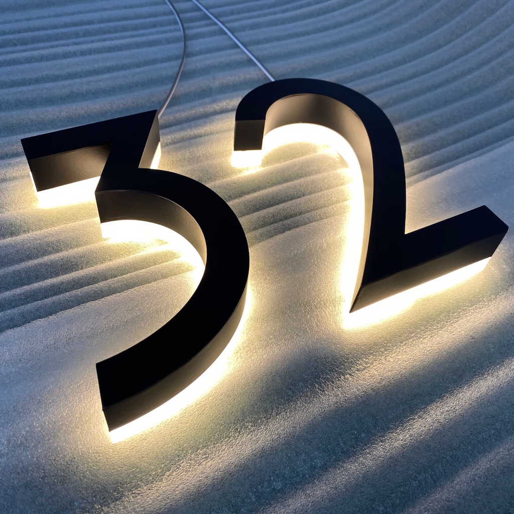 Custom Backlit LED House Numbers for Outdoor Use