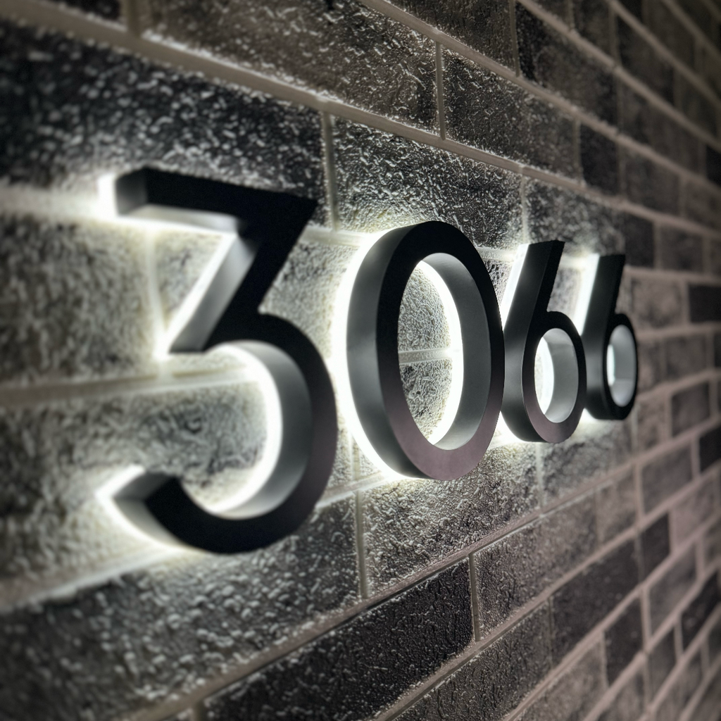 Custom Backlit LED House Numbers for Outdoor Use